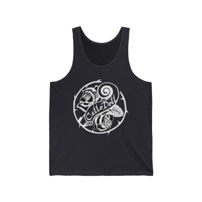 Dark Grey Front-Print Relaxed Tank