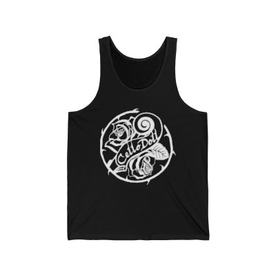 Black Front-Print Relaxed Tank