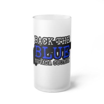 Frosted Glass Beer Mug with Classic BTBNC Logo