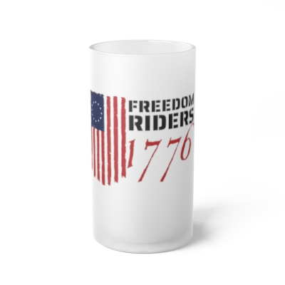Frosted Glass Beer Mug with FR1776 Logo