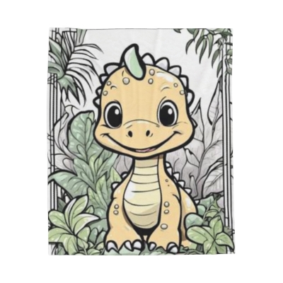 Another Cute Baby Dinosaur - Velveteen Plush Blanket