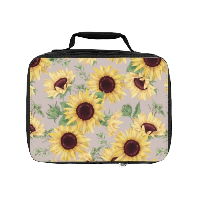 Lunch Bag/Bag For Lunch/Sunflowers/Floral Print/Insulated Bag/Sunflower Print Lunch Bag
