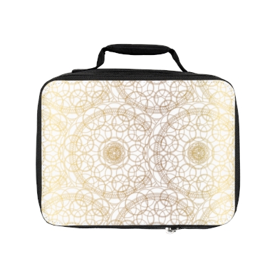 Lunch Bag/Gold Spirals/Golden/Lunch For Bag/Insulated Bag/Sophisticated Golden Spiral Print Lunch Bag