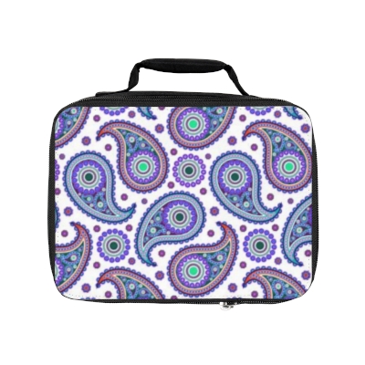 Lunch Bag/Bag For Lunch/Blue Paisley/Insulated Bag/Blue Paisley Print Lunch Bag