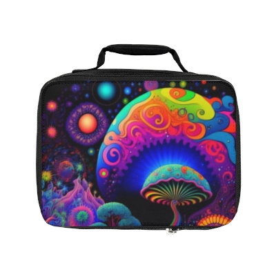 Lunch Bag/Bag For Lunch/Magic Mushrooms/Psychedelic/Insulated Bag/Psychedelic Magic Mushrooms Print Lunch Bag