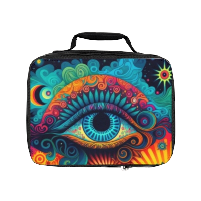 Lunch Bag/Bag For Lunch/Psychedelic Colors/Colorful/Insulated Bag/Colorful Psychedelic Eye Lunch Bag