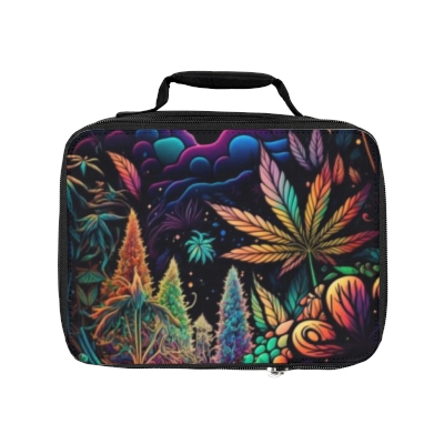 Lunch Bag/Bag For Lunch/Cannabis Print/Psychedelic/Insulated Bag/Psychedelic Cannabis Print Lunch Bag