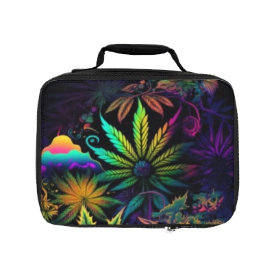 Lunch Bag/Bag For Lunch/Cannabis/Psychedelic Color/Insulated Bag/Psychedelic Cannabis Print Lunch Bag