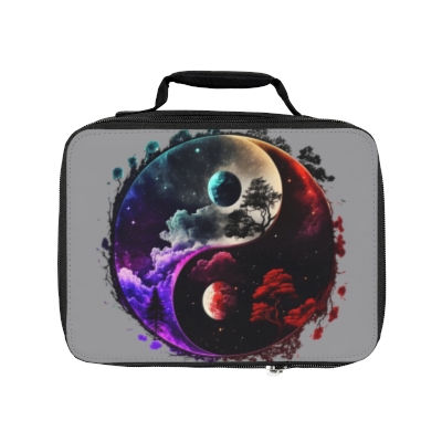 Lunch Bag/Bag For Lunch/Yin And Yang/Landscapes/Nightscapes/Insulated Bag/Yin and Yang Nightscapes Print Lunch Bag