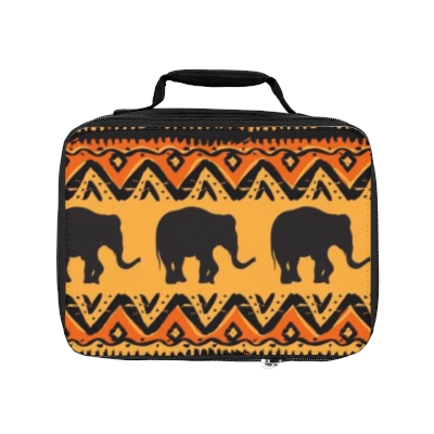 Lunch Bag/Ethic Print/Elephants/African Elephants Print Lunch Bag