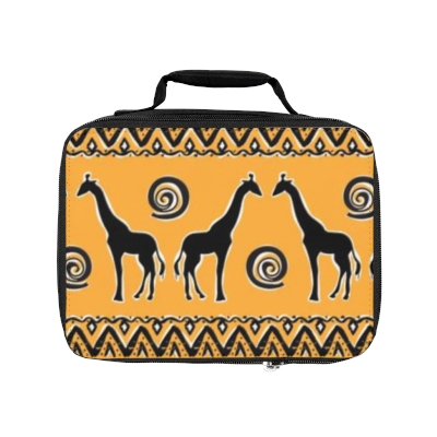 Lunch Bag/Giraffe Print/Store Your Lunch/Ethnic Print/Bag For Lunch/African Giraffe Print Lunch Bag