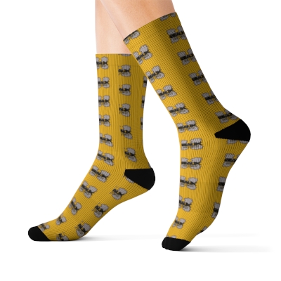 Yellow Geaux Hard Fit Logo Socks