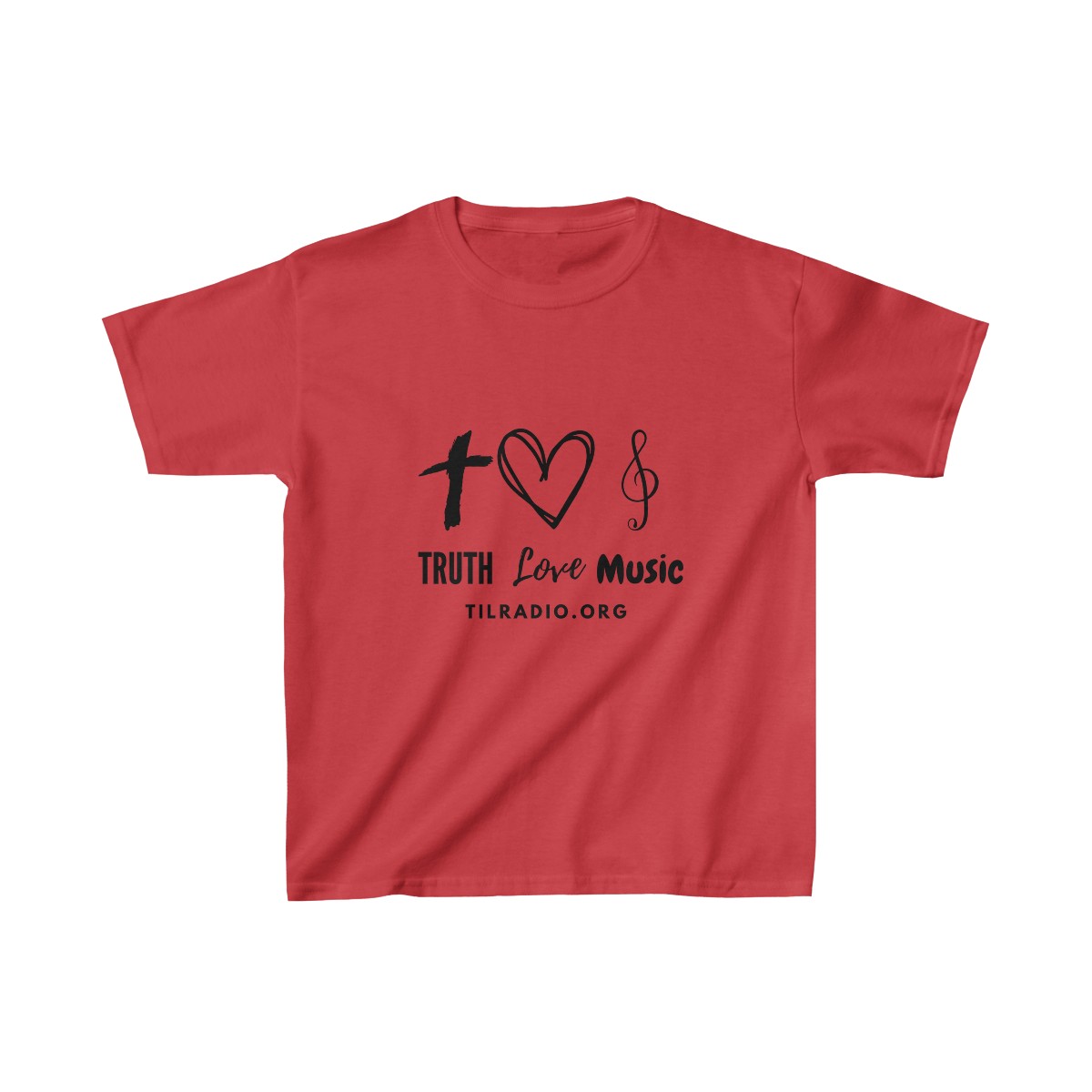 Truth Love Music - landscape - black lettering - Kids Heavy Cotton™ Tee product main image