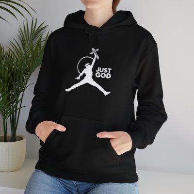 Just God - BLK Unisex Heavy Blend™ Hooded Sweatshirt
