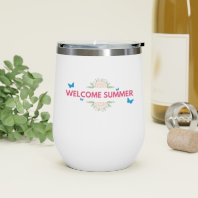 Welcome Summer 12oz Insulated Wine Tumbler