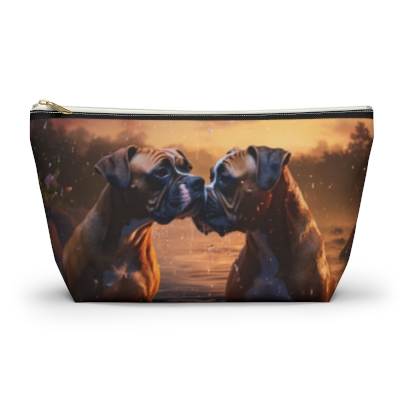 Romantic Boxer Dogs - Accessory Pouch w T-bottom