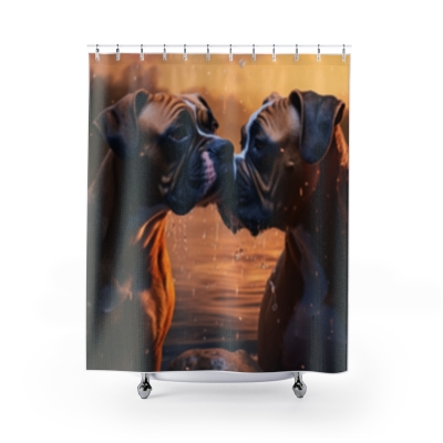 Romantic Boxer Dogs - Shower Curtains