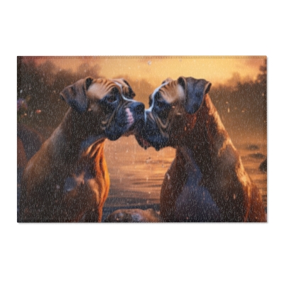 Romantic Boxer Dogs - Area Rugs 