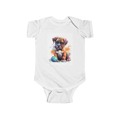 Boxer Puppy Color - Infant Fine Jersey Bodysuit