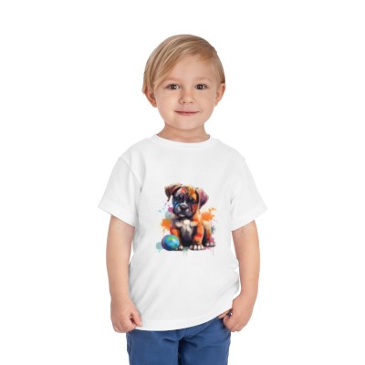 Boxer Puppy Color - Toddler Short Sleeve Tee