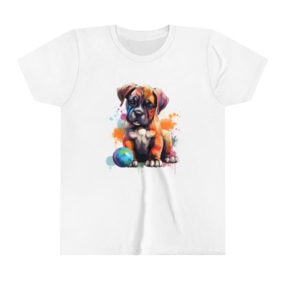 Boxer Puppy Color - Youth Short Sleeve Tee