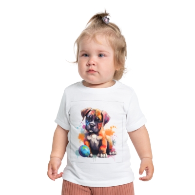 Boxer Puppy Color - Baby Short Sleeve T-Shirt