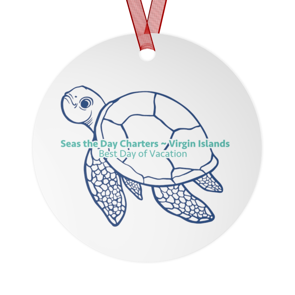 Seas the Day Charters USVI Sea Turtle Metal Ornament product thumbnail image