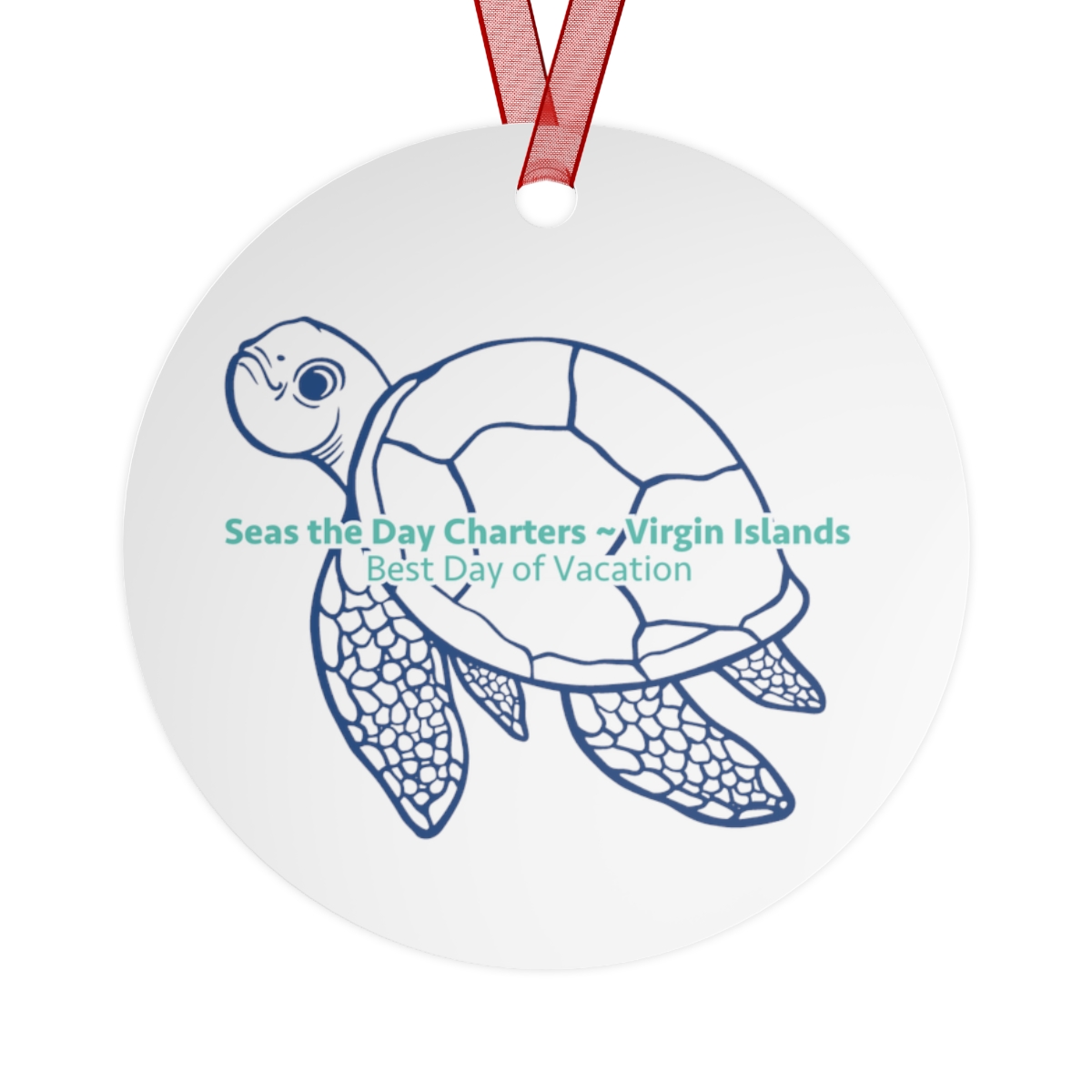 Seas the Day Charters USVI Sea Turtle Metal Ornament product thumbnail image