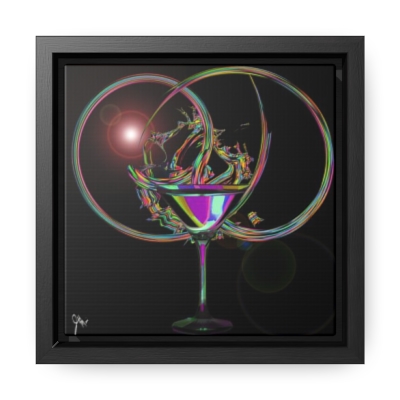 Martini 1 Sunset Gallery Canvas Wrap, Square Frame