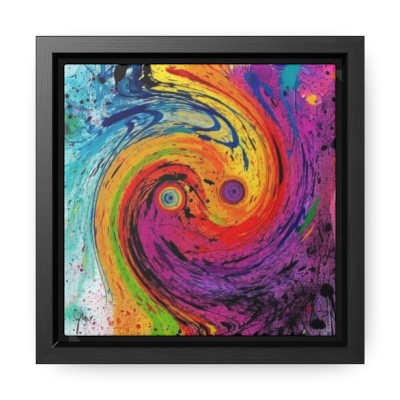 Yin Yang Multi-colored Gallery Canvas Wrap, Square Frame