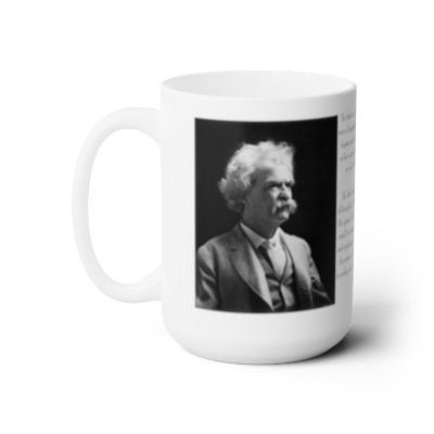 Mark Twain Mug: Witty White 15 oz Mug with a Critique of Book of Mormon
