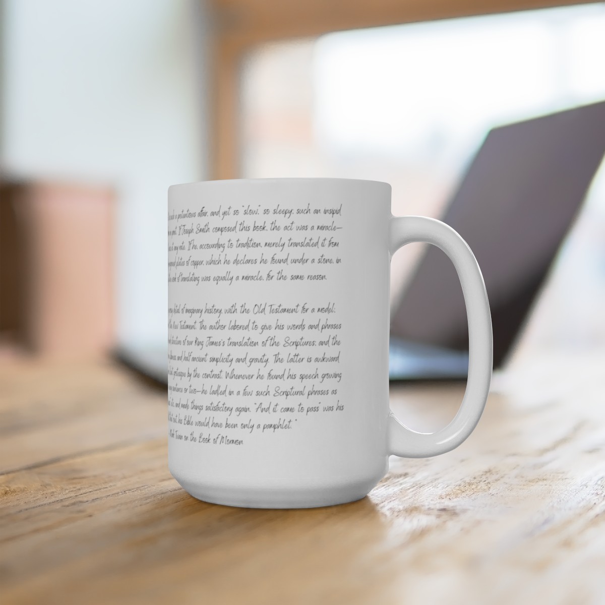 Mark Twain Mug: Witty White 15 oz Mug with a Critique of Book of Mormon product thumbnail image