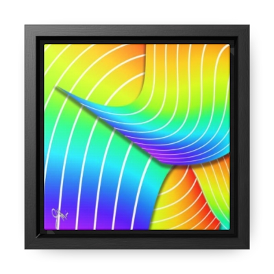 Pinstripe Rainbow Gallery Canvas Wrap, Square Frame