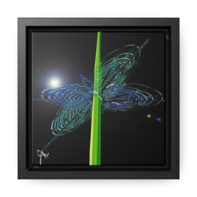 Green Piercing Canvas Wrap, Square Frame