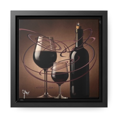 Mom's Glass of Wine Canvas Wrap, Square Frame