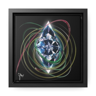 Crystal Power of Three Canvas Wrap, Square Frame