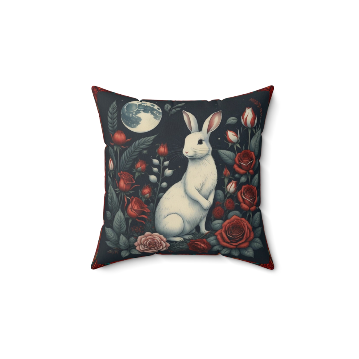 "Mystical Rose Bunny" 14" Spun Polyester Square Pillow product thumbnail image