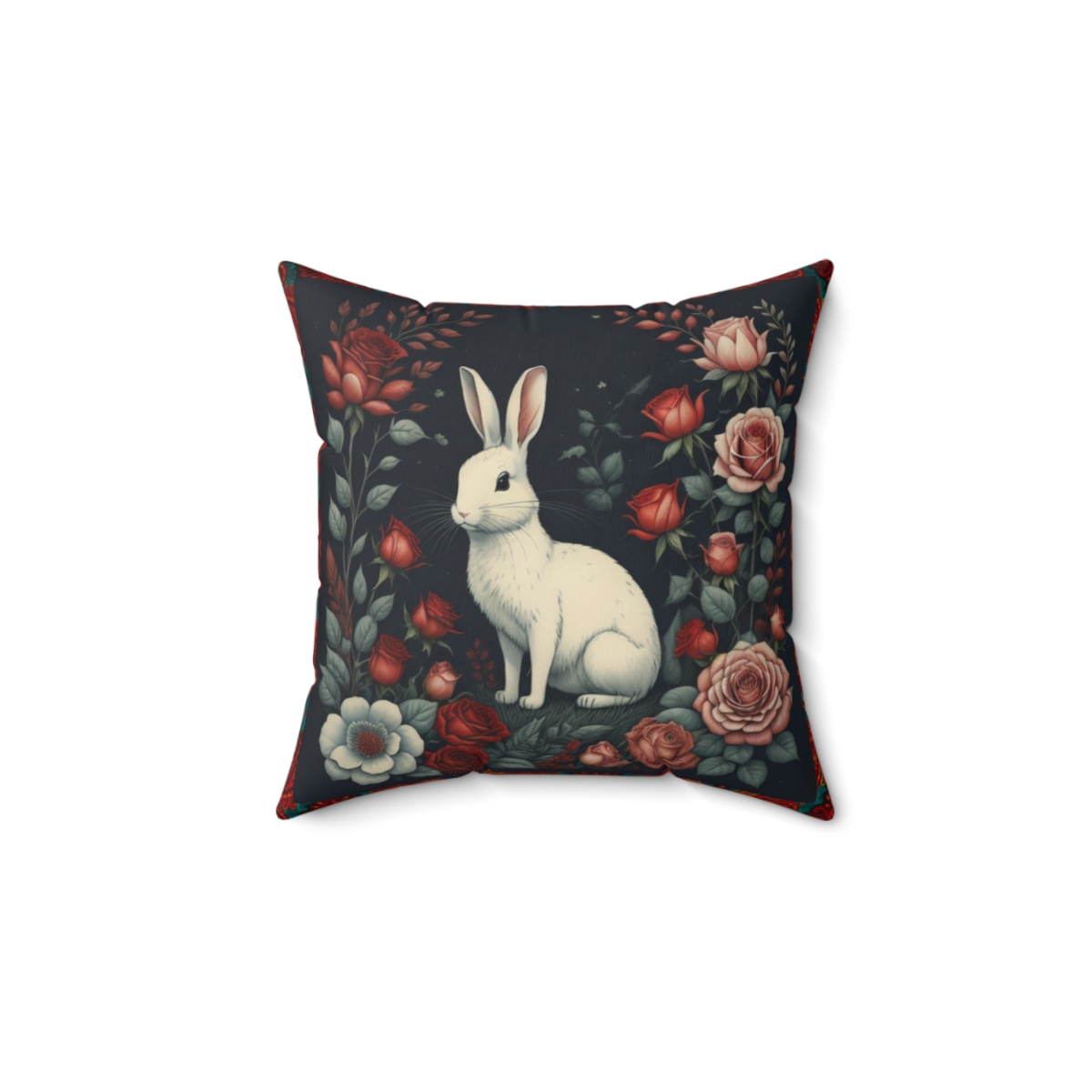 "Mystical Rose Bunny" 14" Spun Polyester Square Pillow product thumbnail image