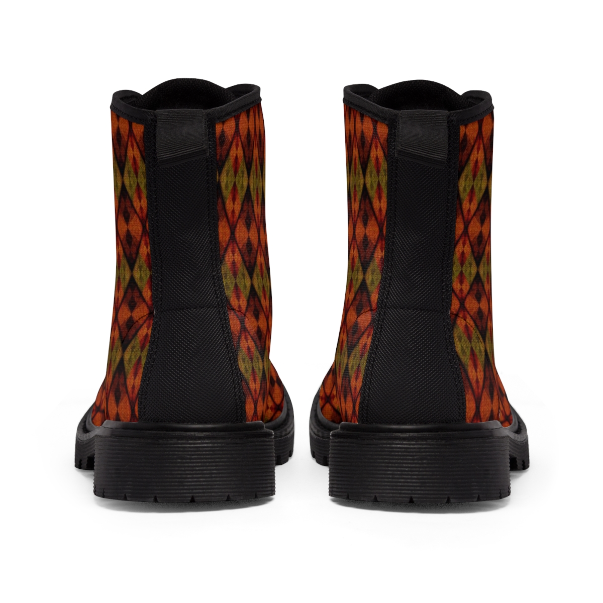 "Autumn Argyle" Men's Canvas Boots (Orange) product thumbnail image