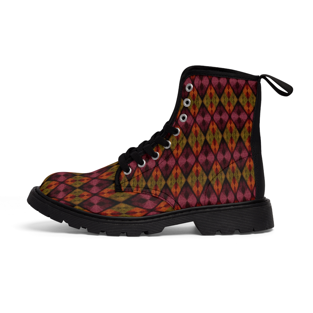 "Autumn Argyle" Men's Canvas Boots (Purple) product thumbnail image