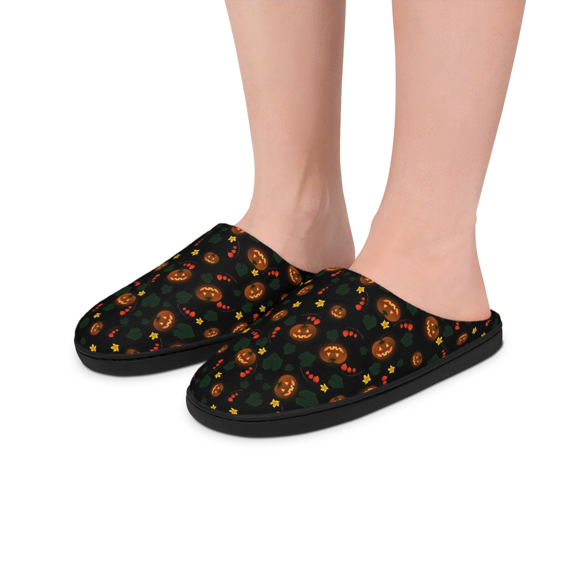 "Pumpkin Glow Garden" Women's Indoor Slippers product thumbnail image