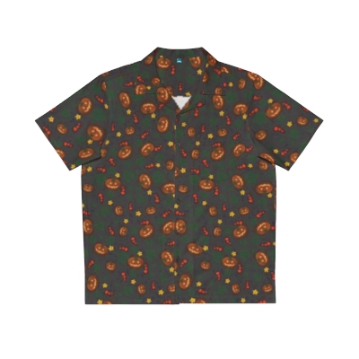 "Pumpkin Glow Garden" Men's Hawaiian Shirt 