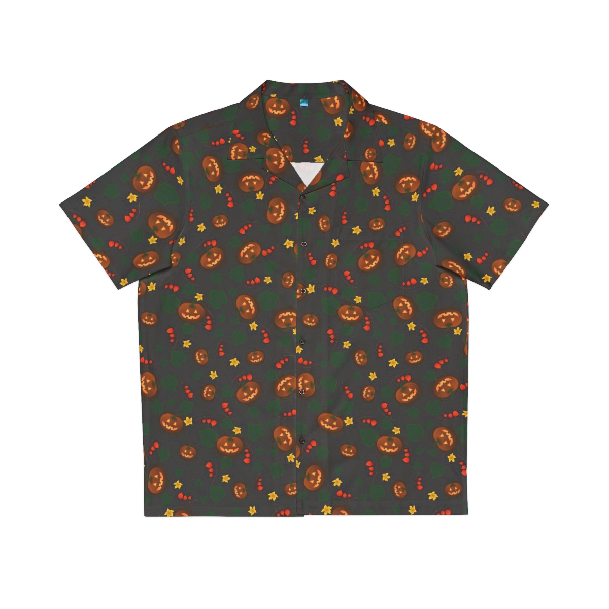 "Pumpkin Glow Garden" Men's Hawaiian Shirt  product thumbnail image