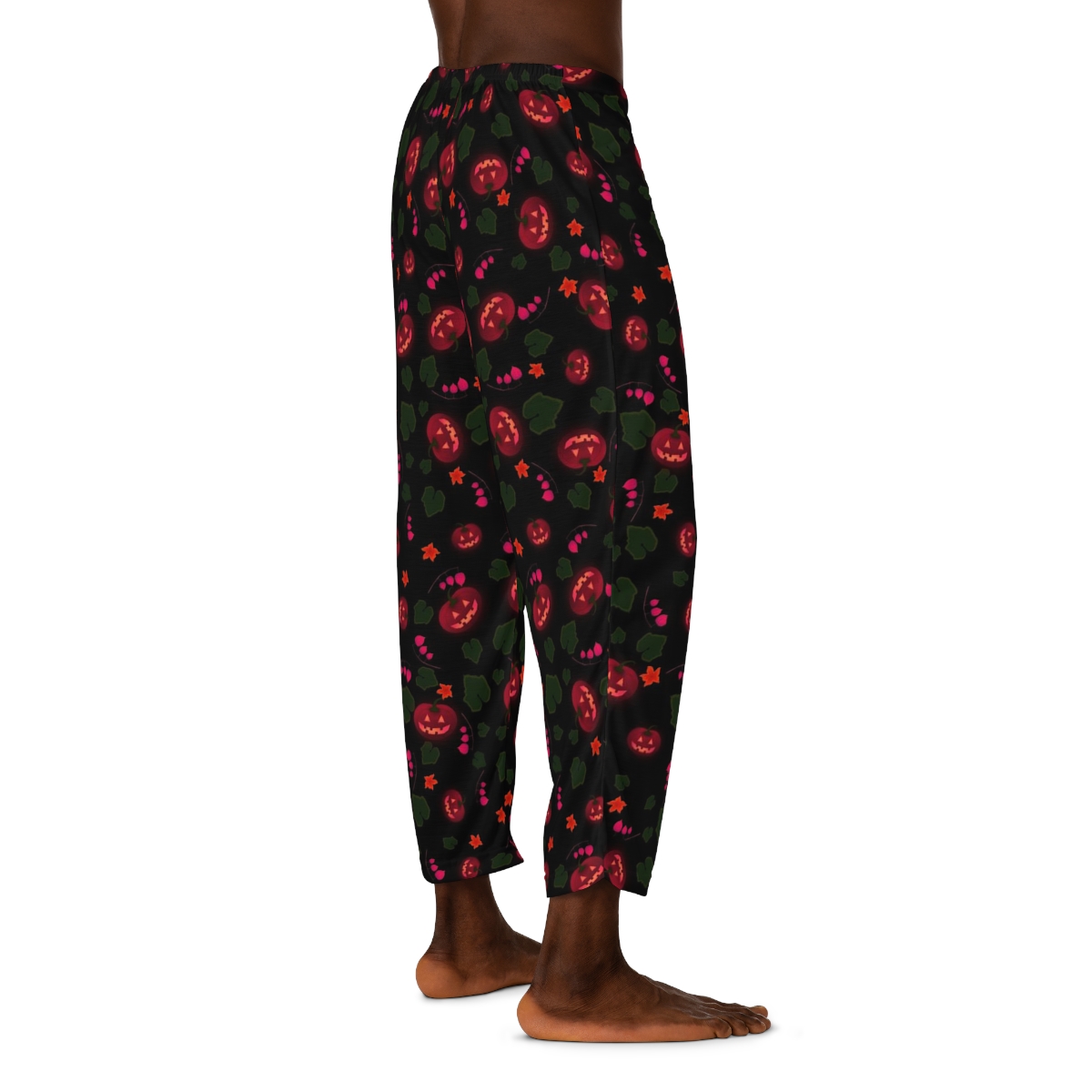 "Pinkish Glow Pumpkin garden" Men's Pajama Pants  product thumbnail image