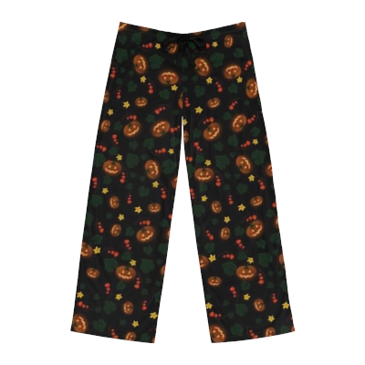 "Glow Pumpkin Garden" Men's Pajama Pants 