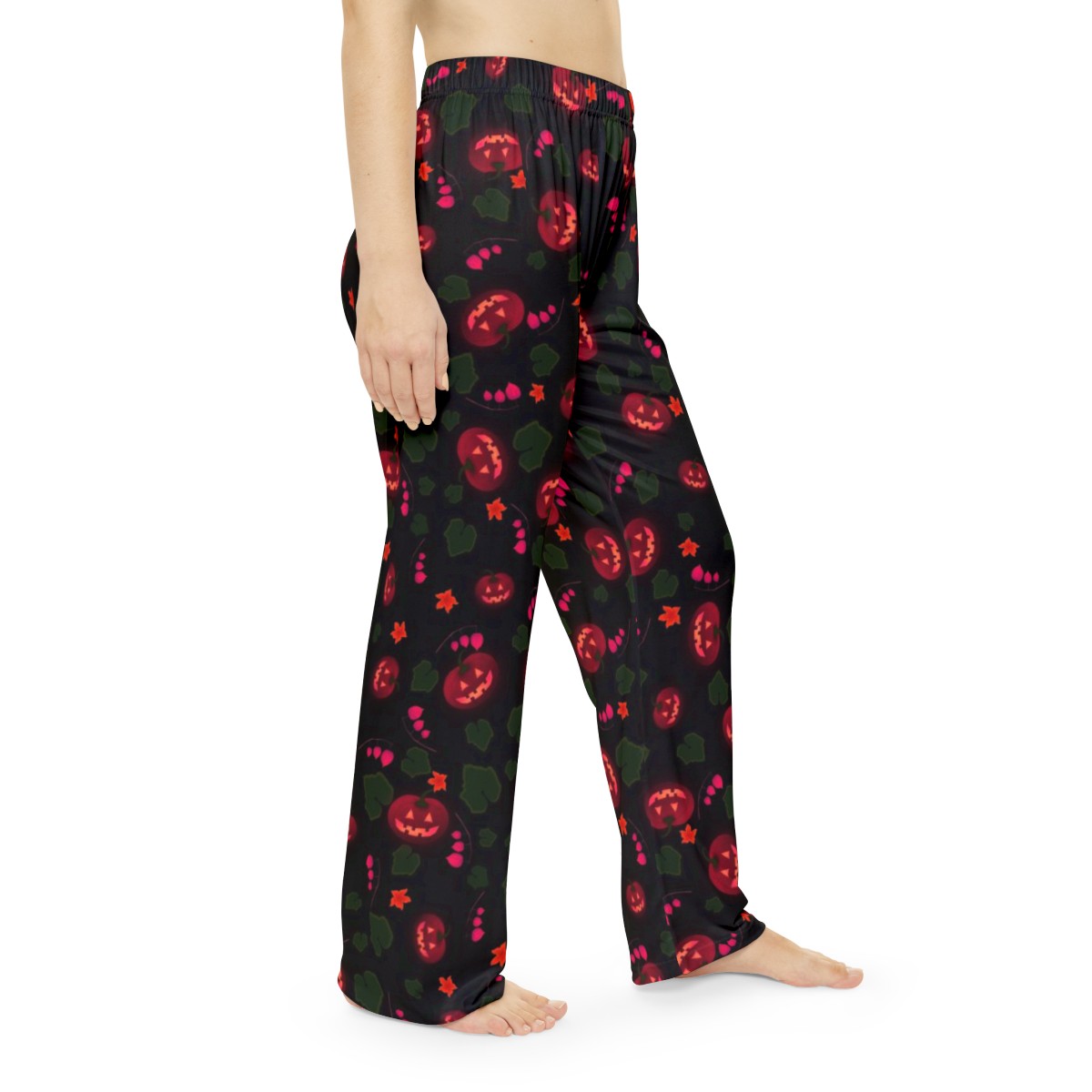 "Pinkish Glow Pumpkin Garden" Women's Pajama Pants product thumbnail image