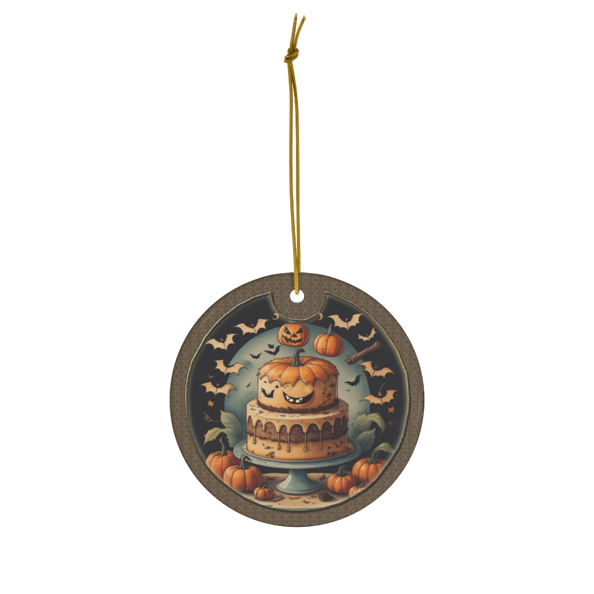 "Pumpkin Spice Cake" Ceramic Halloween Ornament product thumbnail image