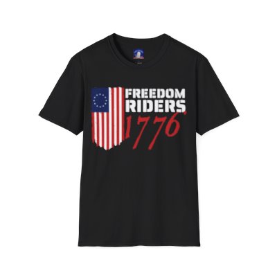 Unisex Soft-Style T-Shirt with Patriotic FR1776 Logo on Front and Website + Trump Tweet on Back