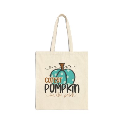 Halloween Tote Bag/Tote Bag Halloween/Halloween Loot Bag/Cutest Pumpkin Print Halloween Cotton Canvas Tote Bag