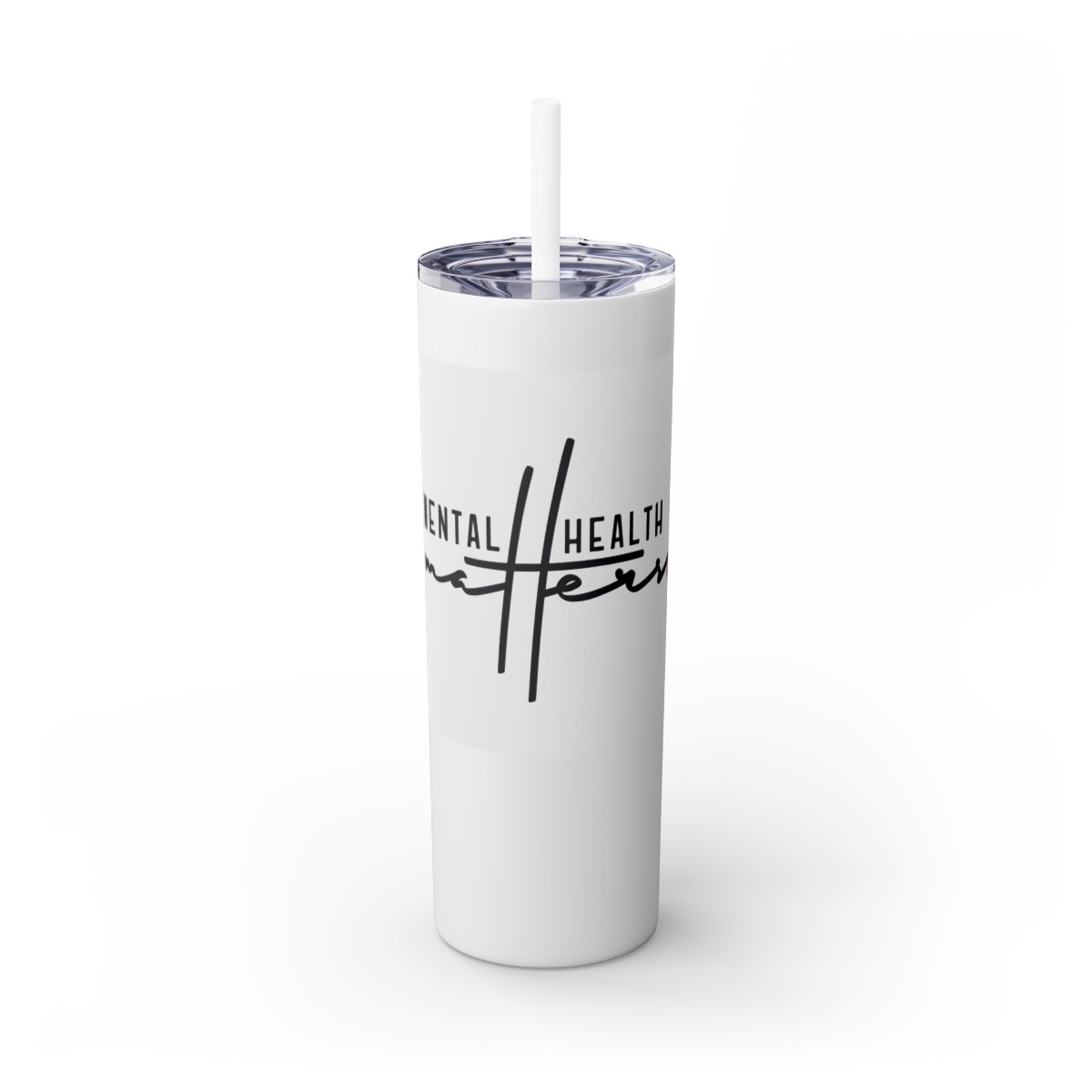 Mental Health Matters Skinny Tumbler with Straw, 20oz product main image